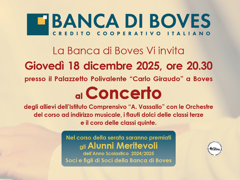 Giovedì 18 dicembre 2025 al Palazzetto di Boves. Nella serata ver