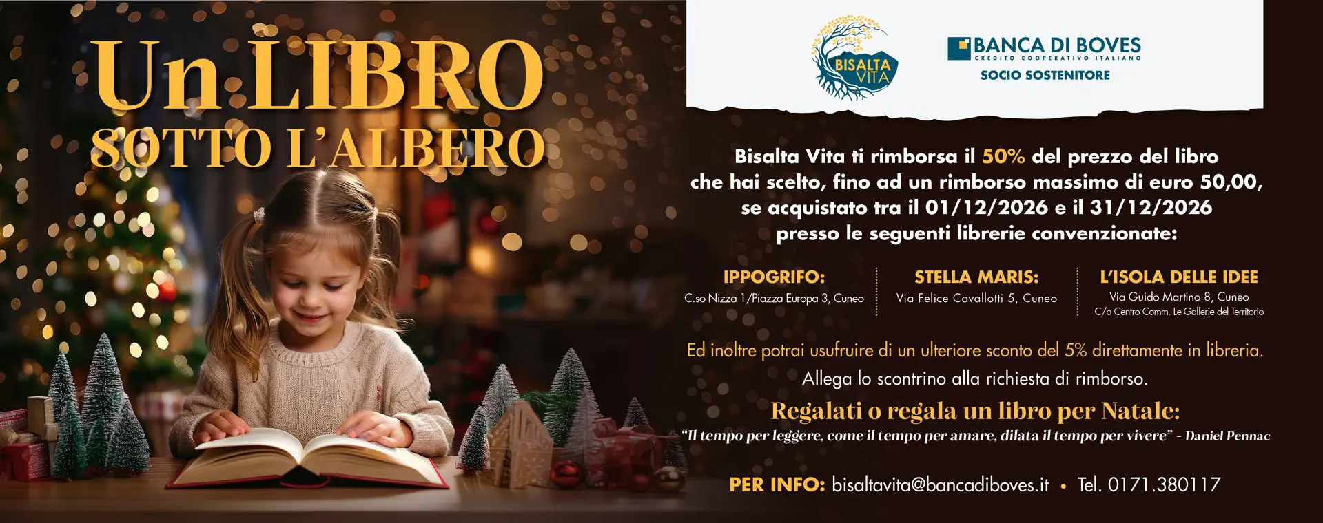 Bisalta Vita , nel periodo natalizio, ti rimborsa il 50% del libr
