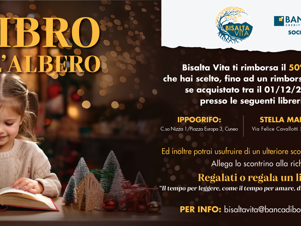 Bisalta Vita , nel periodo natalizio, ti rimborsa il 50% del libr