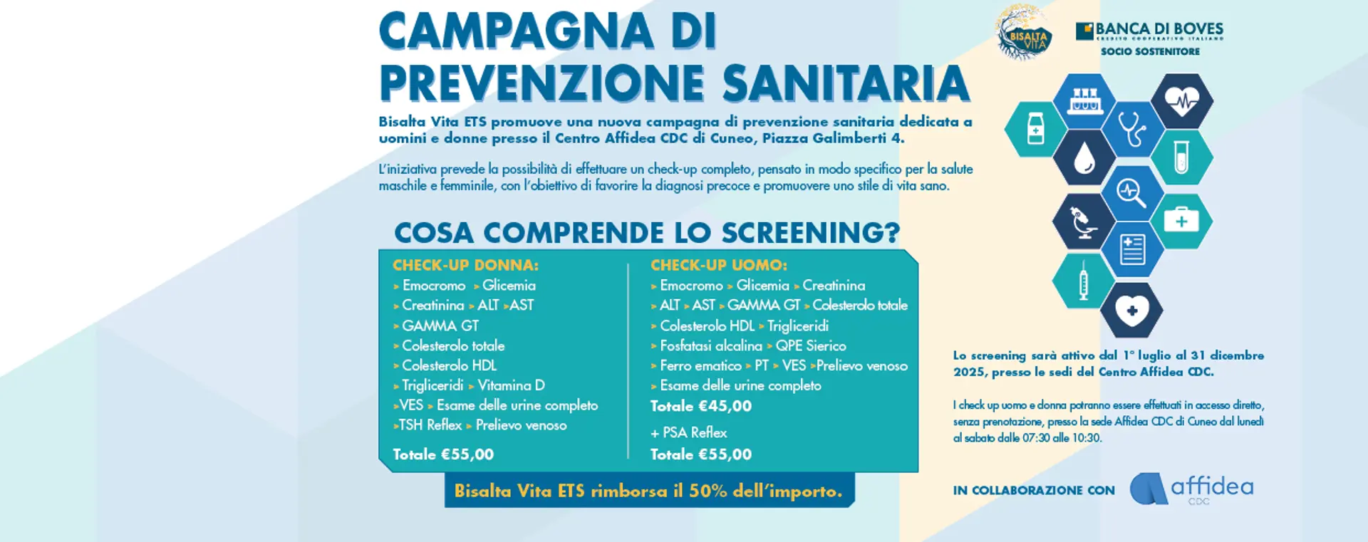 Campagna di Prevenzione Sanitaria 2025 Dal 1° luglio al 31 dicemb